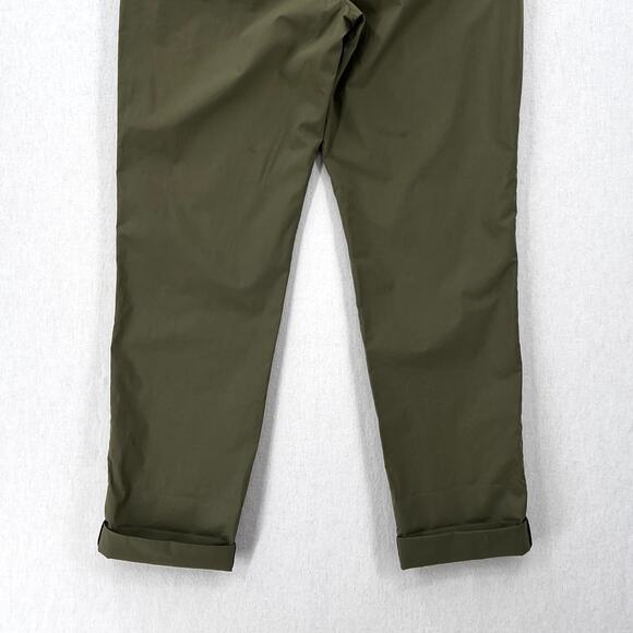 AKRIS PUNTO Fallon Pants Womens 6 Olive Green Cotton Belt Cuff Mid Rise Light - Picture 8 of 16